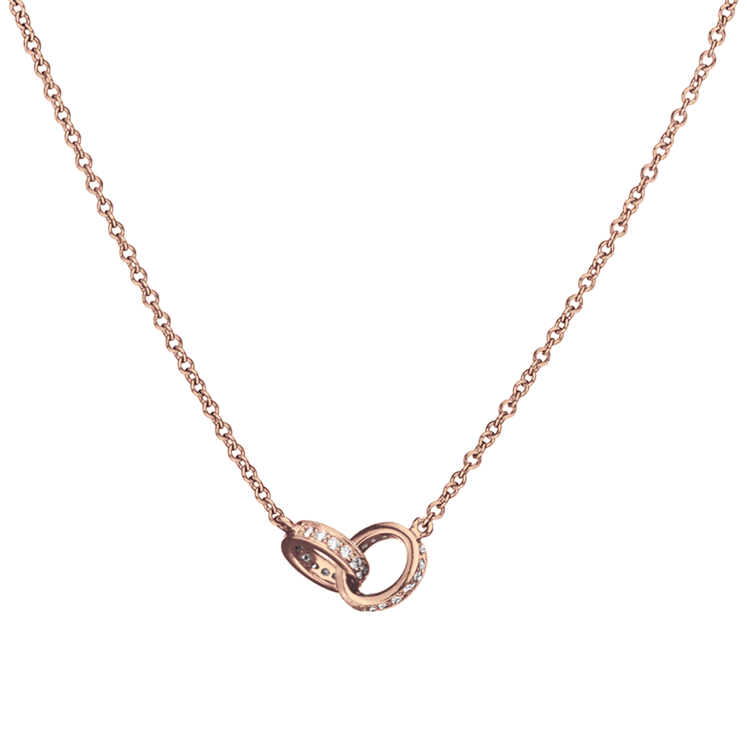 Hamilton Eternity 18k Rose Gold and Diamond .64 Total Weight 18 Inch Necklace