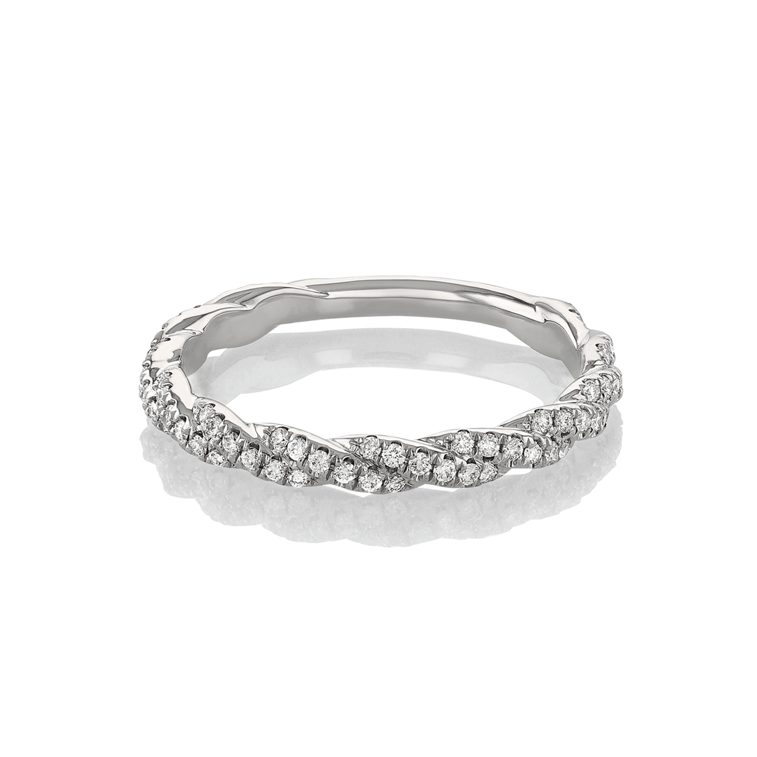Platinum and 0.27 Total Weight Diamond Twist Band