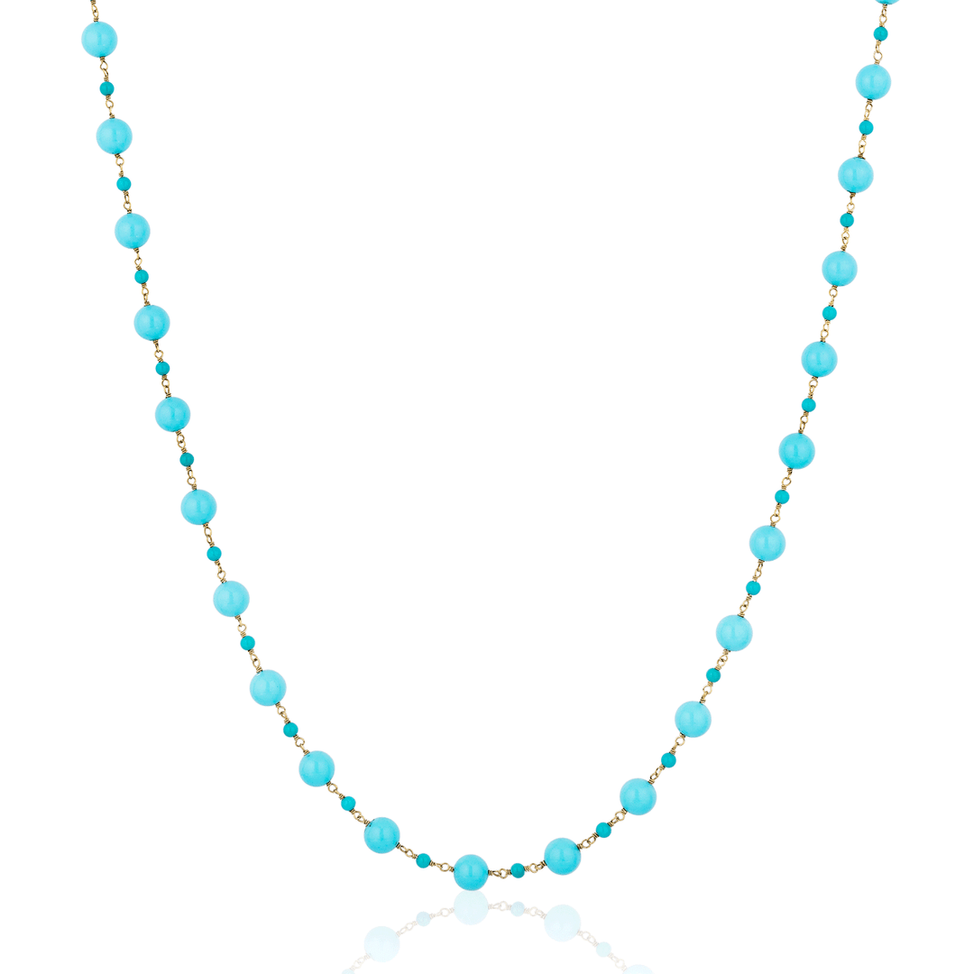 Goshwara 18k Yellow Gold and Turquoise Bead Necklace