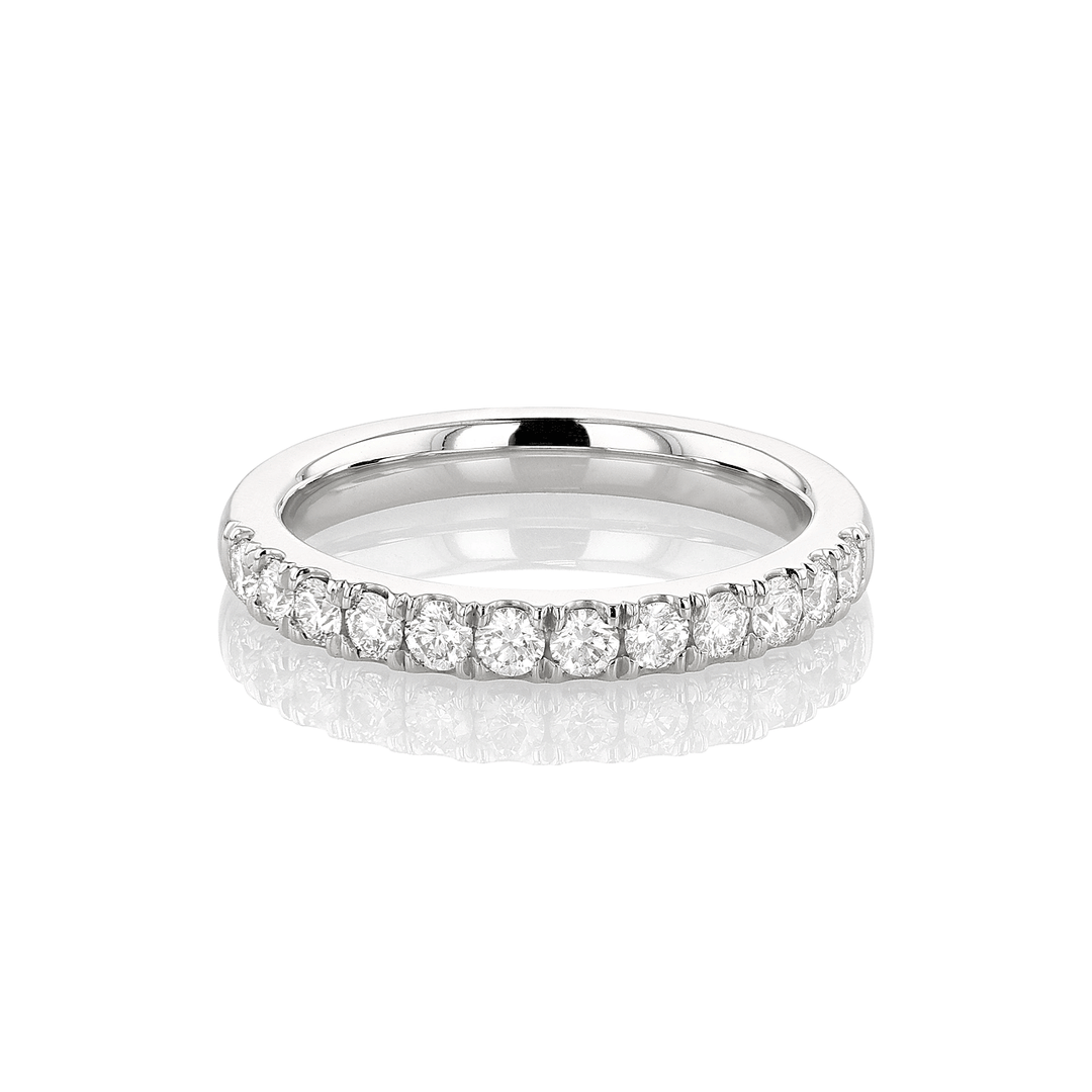 Lisette Platinum and .50 Total Weight Diamond Half Way Band