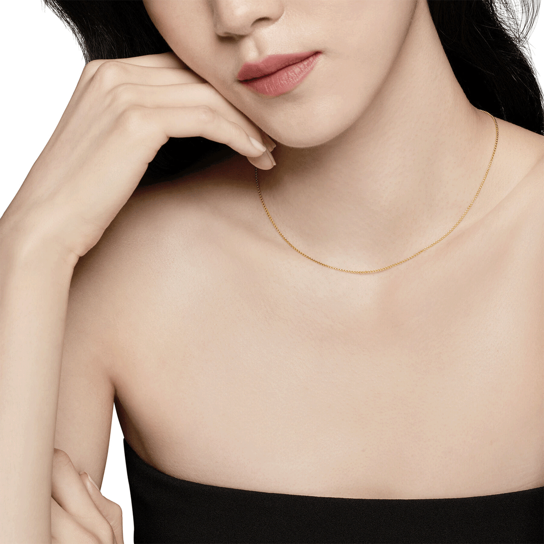 David Yurman Box Chain Necklace 18K Yellow Gold, 1.25mm 18 Inch
