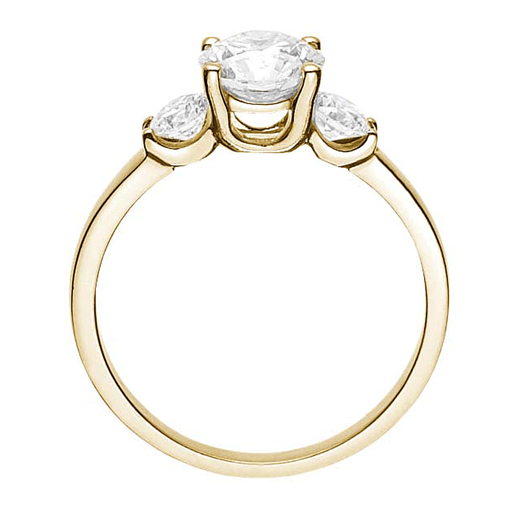 Hamilton Destiny 18k Yellow Gold Three Stone Diamond Engagement Mounting Ring