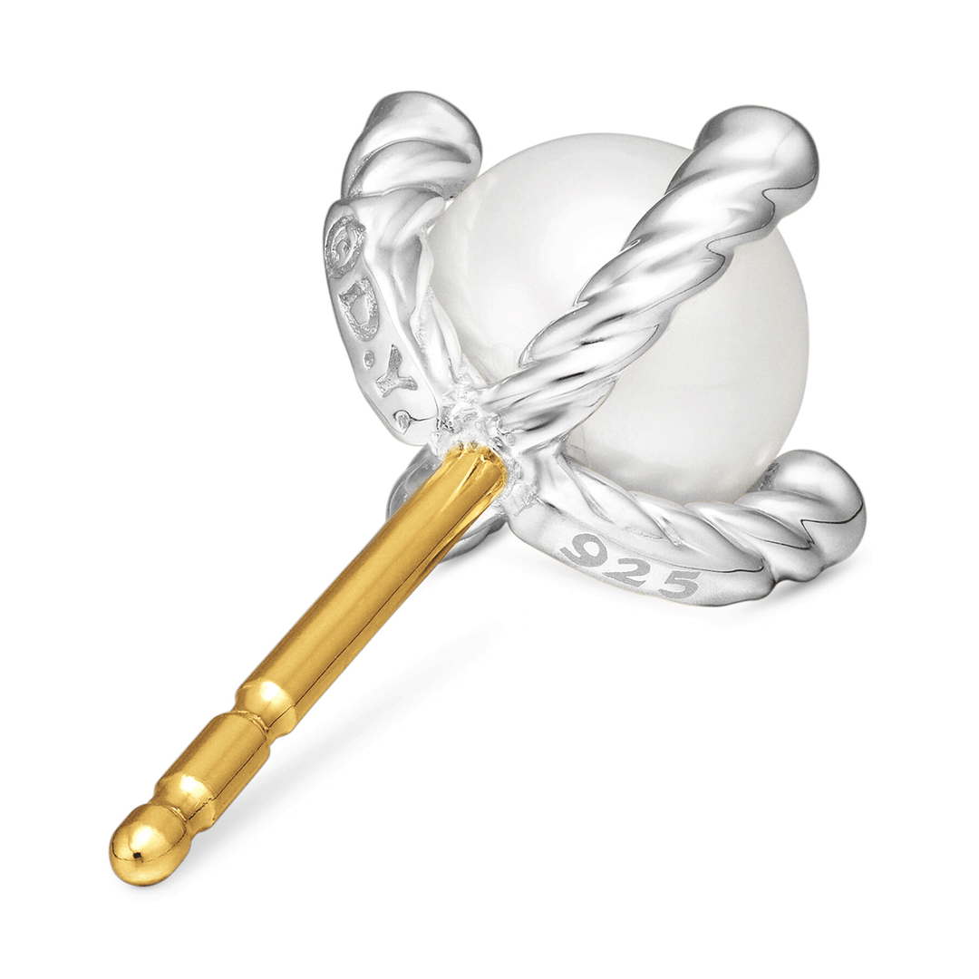 David Yurman Cable Collection Pearl Earrings with Diamonds