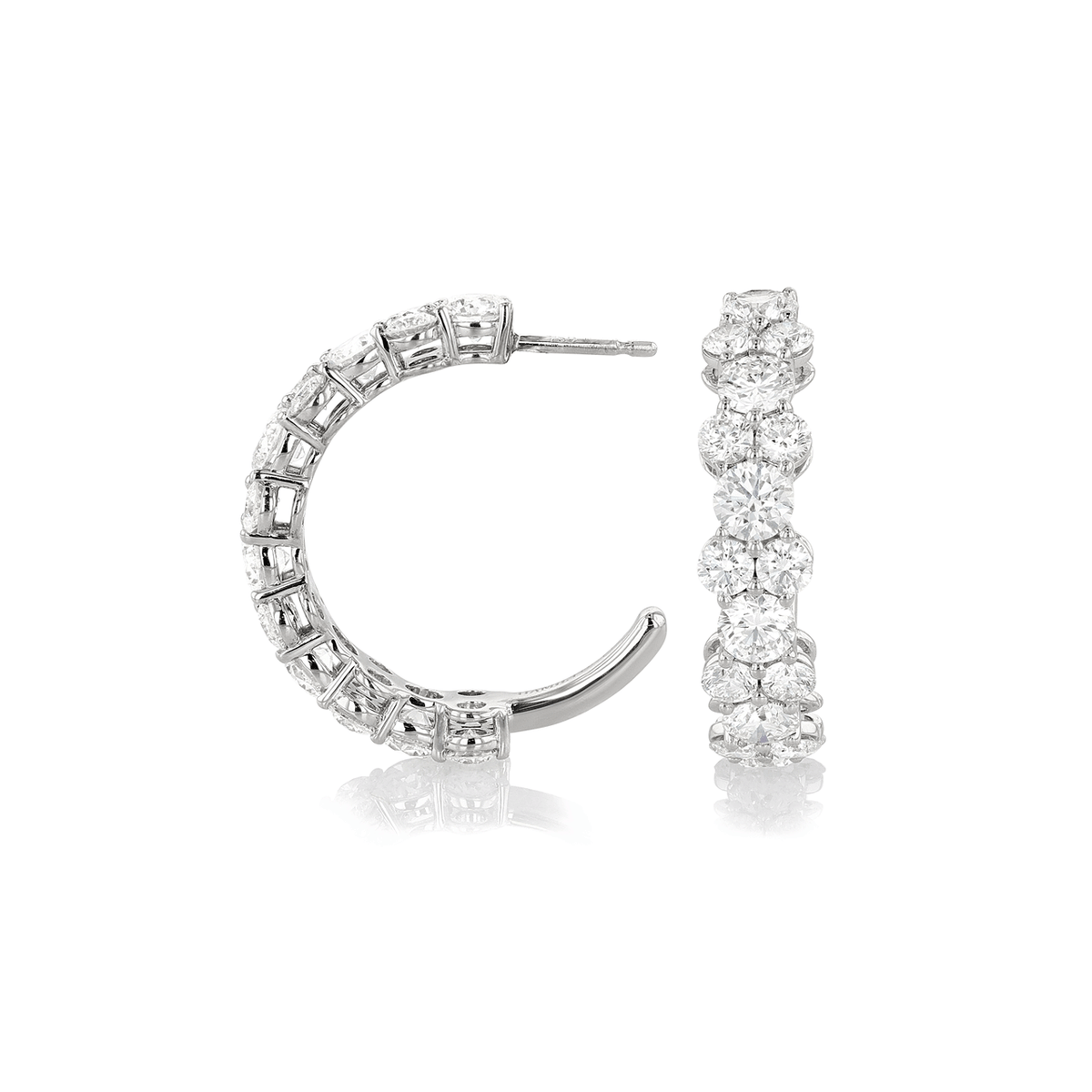 Radiance 18k Gold and 5.30 Total Weight Diamond Hoops