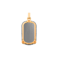 Men's gold and black dog tag pendant