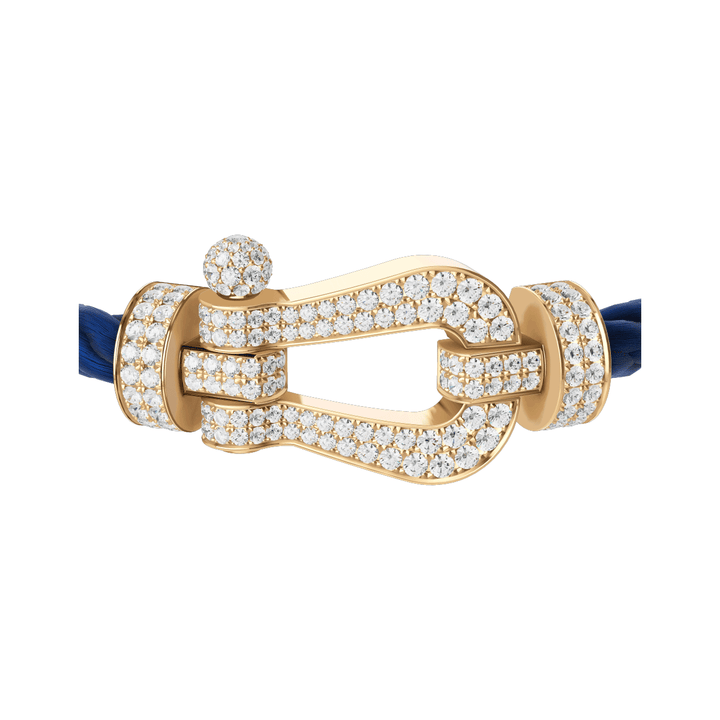 FRED Force 10 Navy Cable with 18k Yellow Gold Extra LG Full Pave Diamond Buckle, Exclusively at Hamilton Jewelers