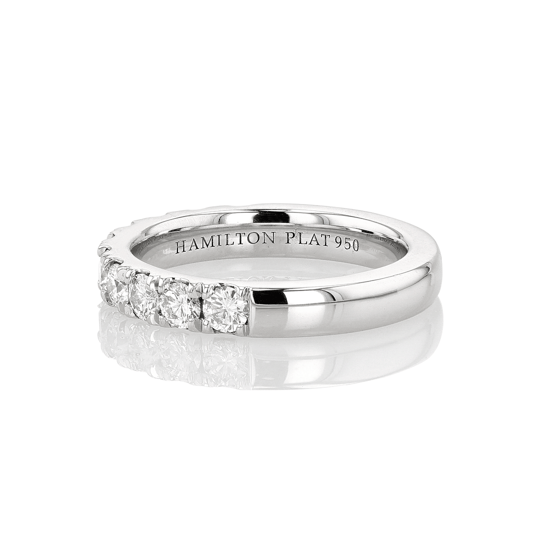 Hamilton Lisette Collection Platinum and 1.00 Total Weight Diamond Half Way Band