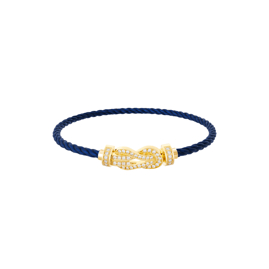 FRED Navy Cord 18k Yellow MD Full Diamond Chance Infinie Buckle, Exclusively at Hamilton Jewelers