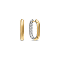 David Yurman DY Madison® Smooth Hoop Earrings Sterling Silver with 14K Yellow Gold, 24.3mm