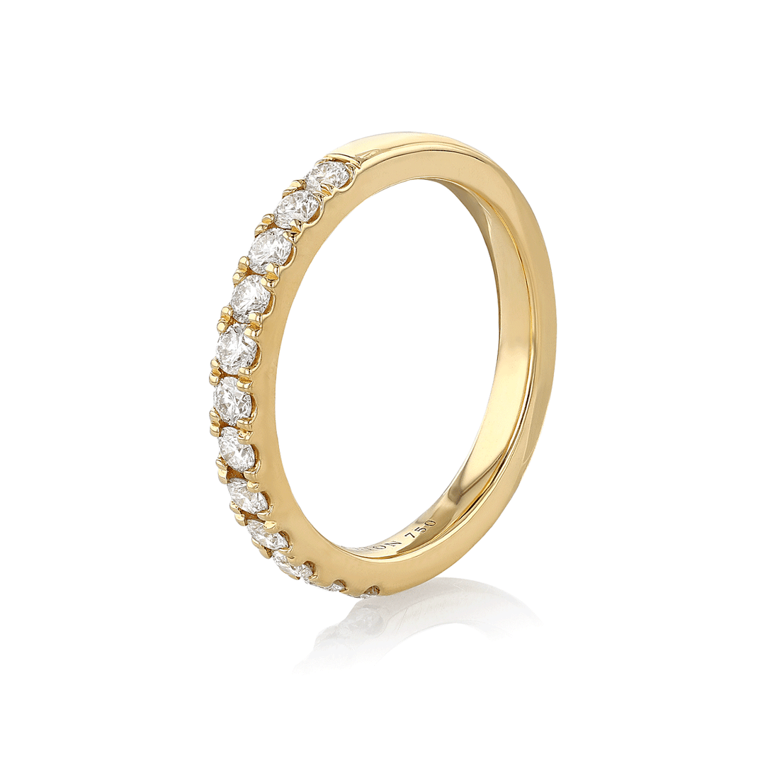 Hamilton Lisette Collection 18k Yellow Gold and 0.50 Total Weight Diamond Half Way Band