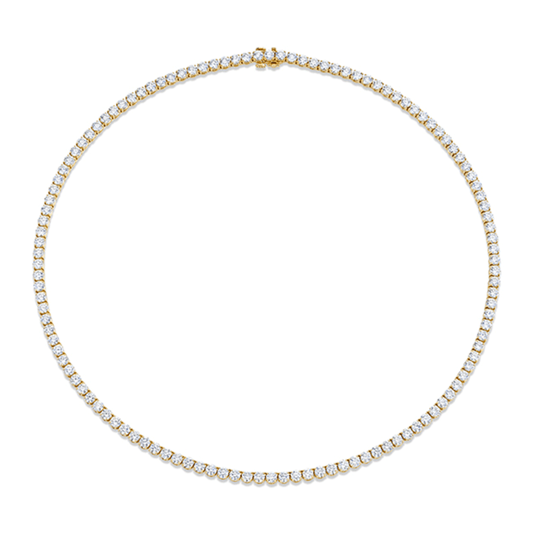 18k Yellow Gold and 21.31 Total Weight Diamond Riviera 18 Inch Necklace