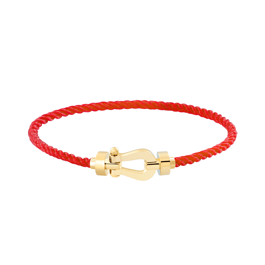 FRED Red Cord Bracelet with 18k Yellow Gold MD Buckle, Exclusively at Hamilton Jewelers