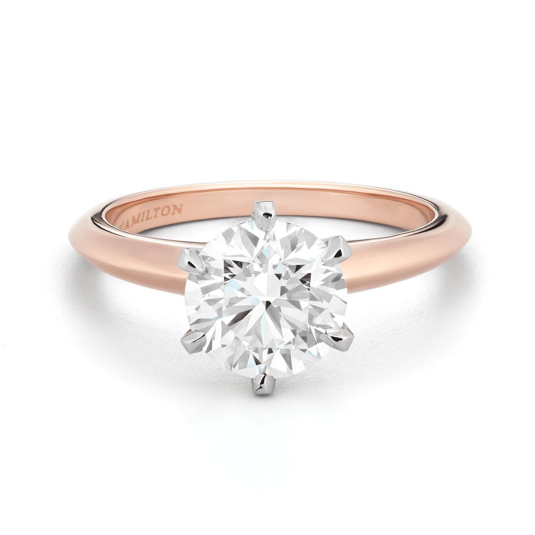 Embrace 18k Rose Gold Engagement Ring For Round Diamond