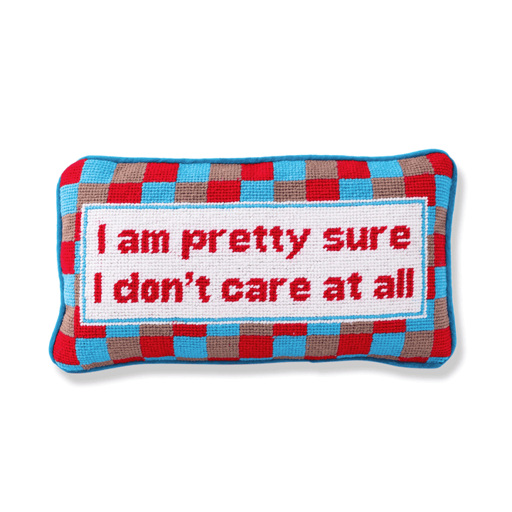 Don't Care Needlepoint Pillow