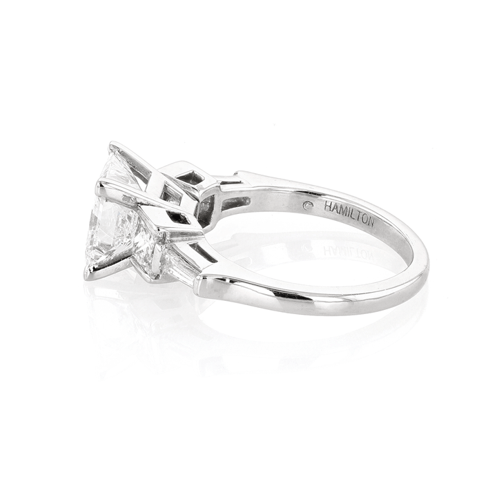 Platinum and Cushion Cut 2.41 Total weight Five Stone Ring