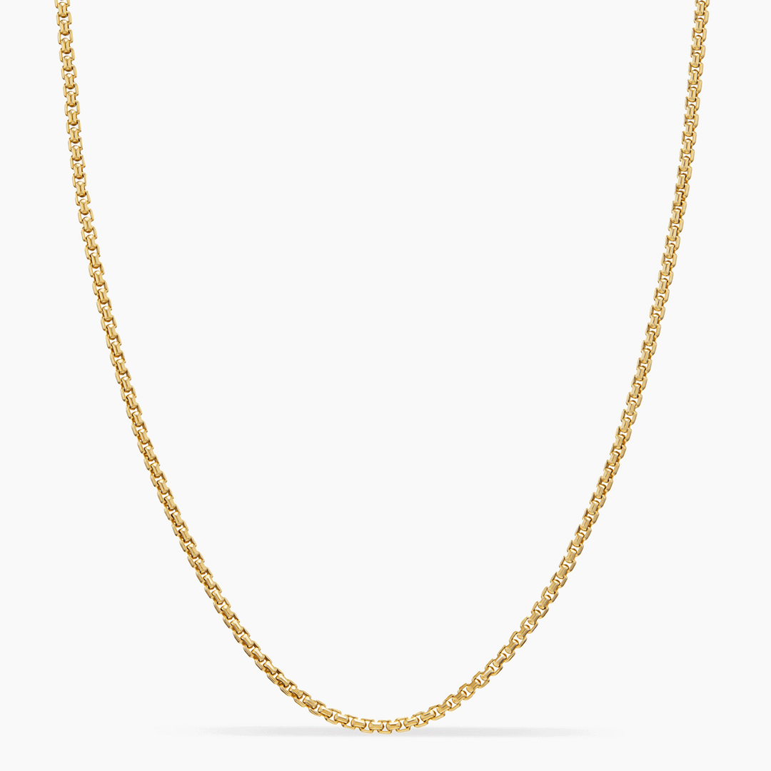 David Yurman Box Chain Necklace 18K Yellow Gold, 1mm
