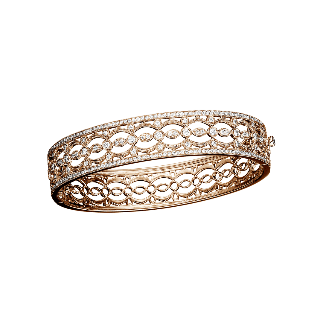 Hamilton Heritage Collection 18k Rose Gold and Diamond 1.51 Total Weight Bangle Bracelet