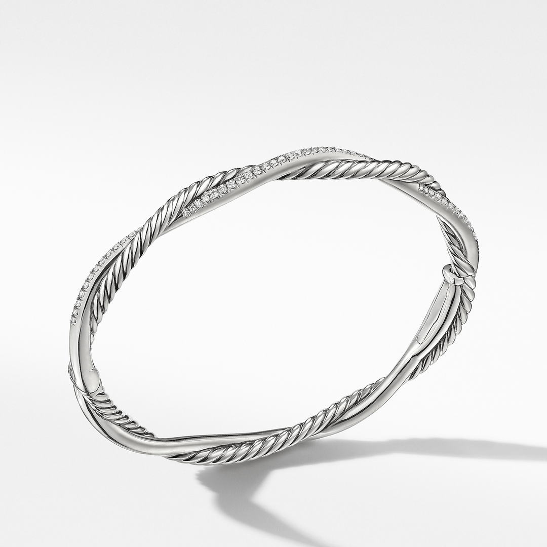 David Yurman Petite Infinity Bracelet Sterling Silver with Diamonds, 4.4mm