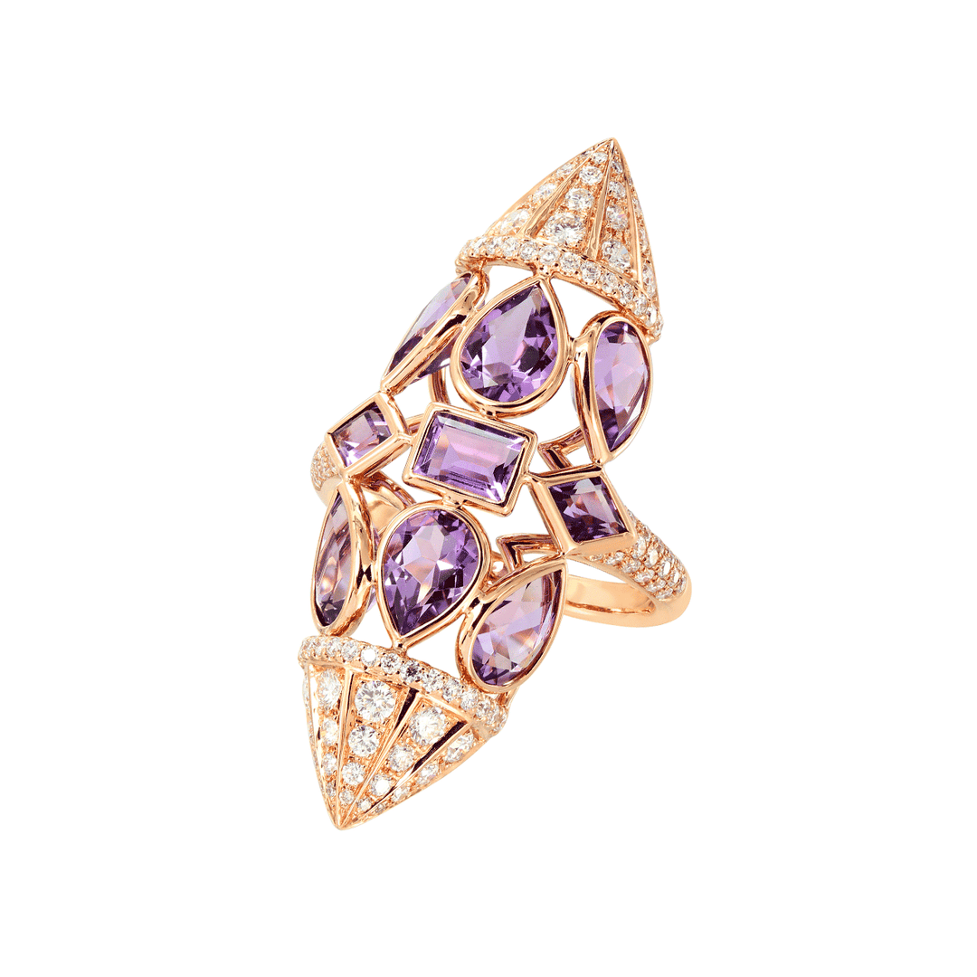 Etho Maria 18k Rose Gold and Amethyst Ring