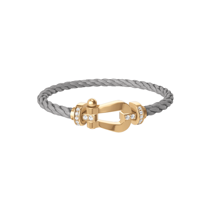 FRED Force 10 Steel Cable with 18k Yellow LG Half Diamond Buckle, Exclusively at Hamilton Jewelers