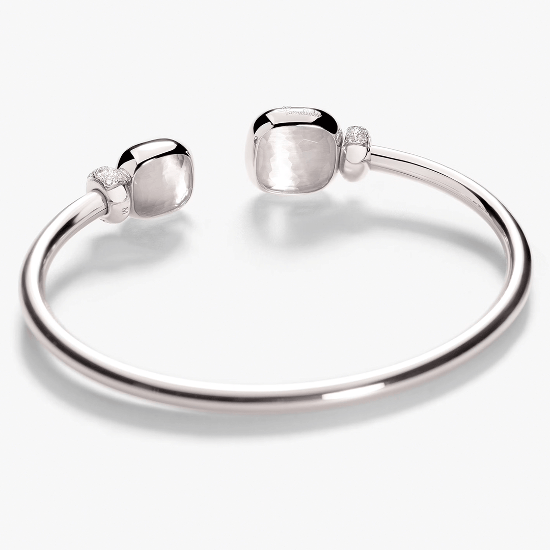 Pomellato Nudo Classic 18k White Gold and Diamond Cuff Bracelet