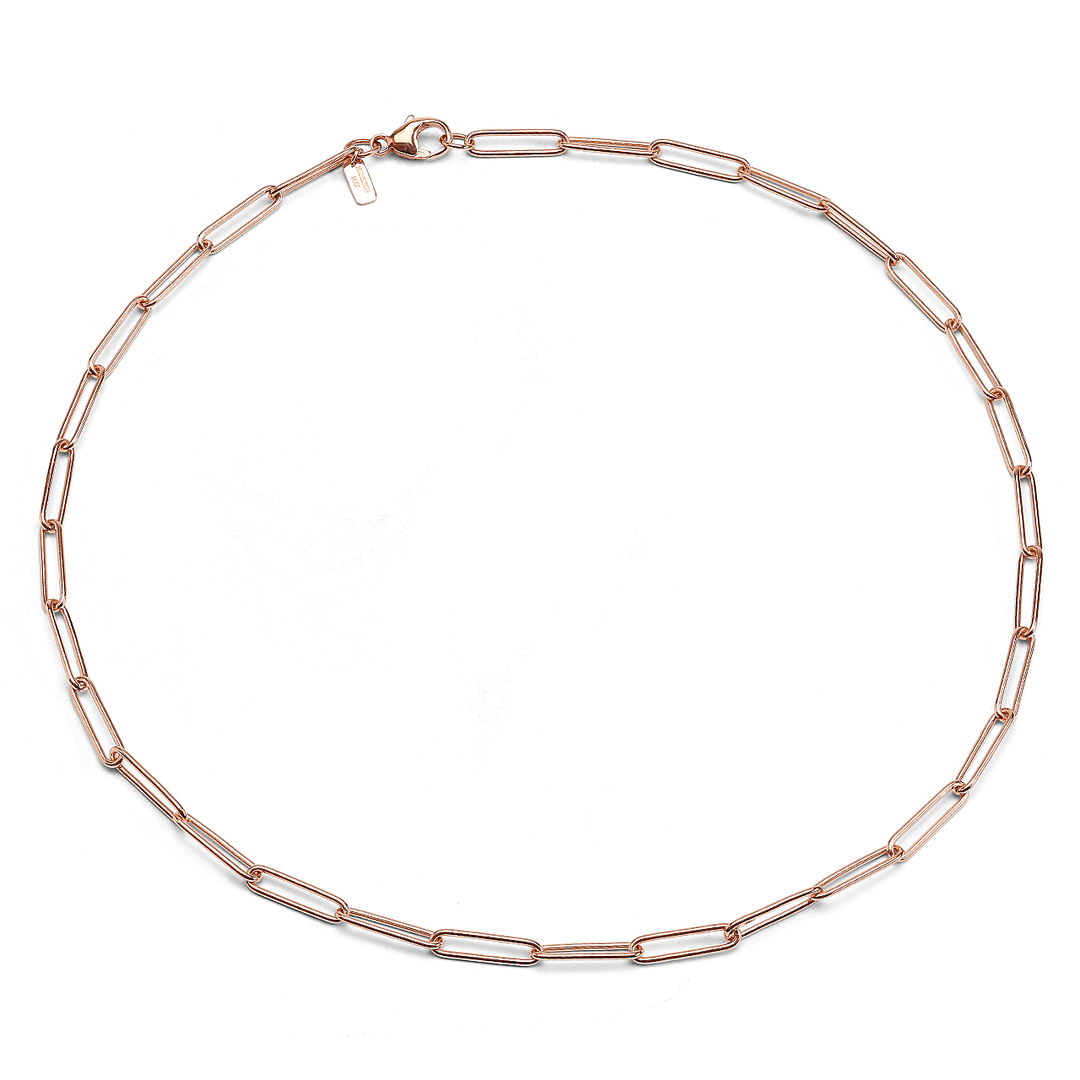 14k Rose Gold Medium 3.8mm Long Link Chain 16" Necklace