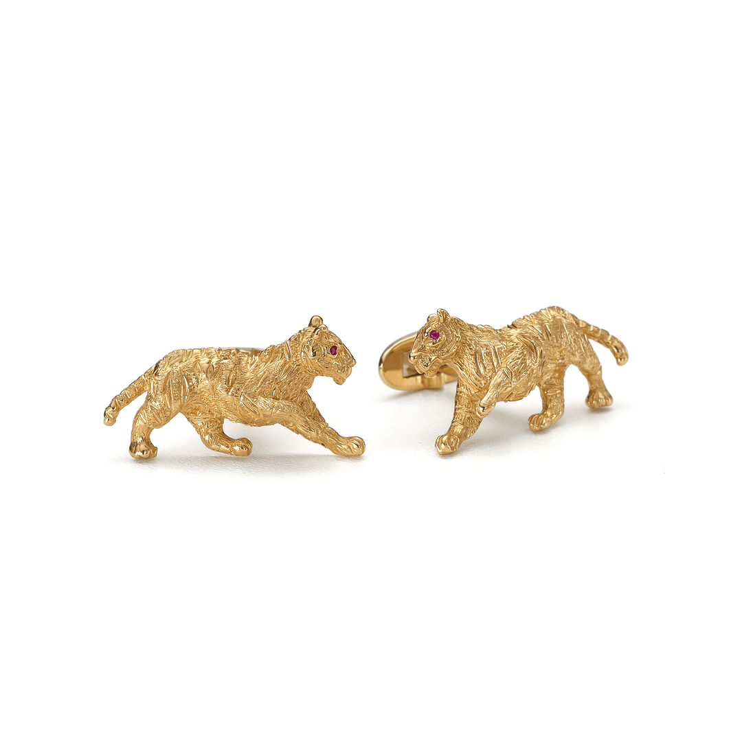 Hamilton Men's Collection 18k Yellow Gold Tiger Cufflinks
