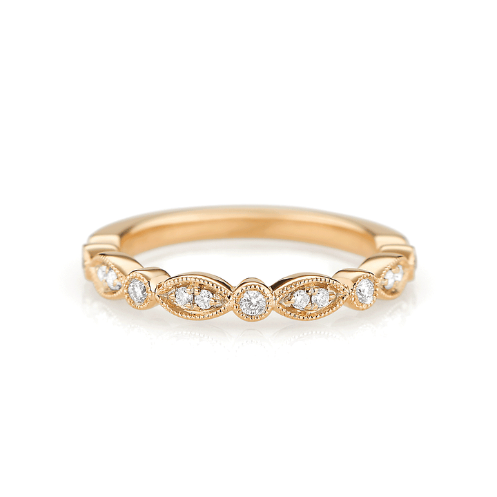 Hamilton Heritage Collection 18k Yellow Gold and 0.14 Total Weight Diamond Half Way Band