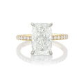 Hamilton Silhouette Collection 18k Yellow Gold and 3.50 Total Weight Cushion Cut Diamond Engagement Ring