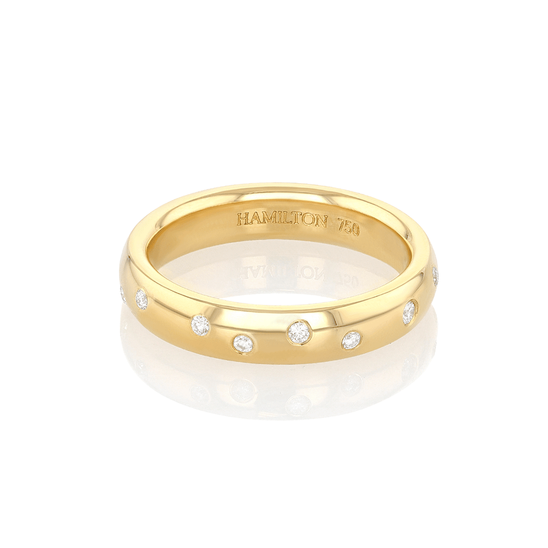 Hamilton Collection 18k Yellow Gold and .25 Total Weight Diamond Comfort Fit Band