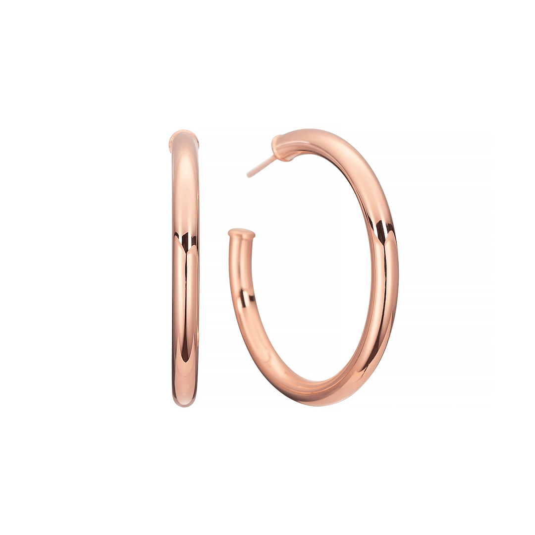 14k Rose Gold 30mm Hoops