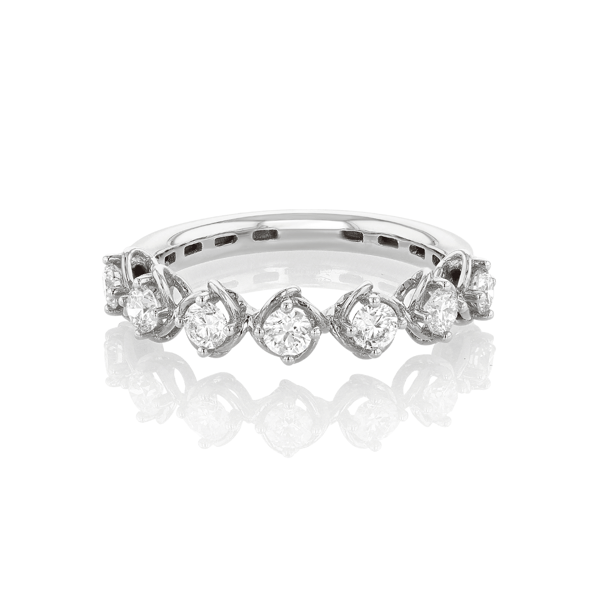 Hamilton Duet Collection 18k White Gold and 0.70 Total Weight Diamond Band