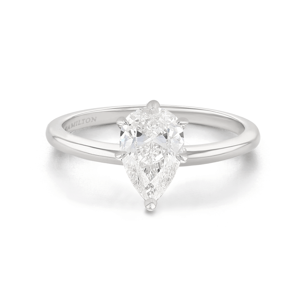 Select 14k White Gold 1.00 ct Pear Diamond Ring