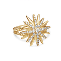David Yurman Starburst Ring in 18k Yellow Gold with Pavé Diamonds,SZ7