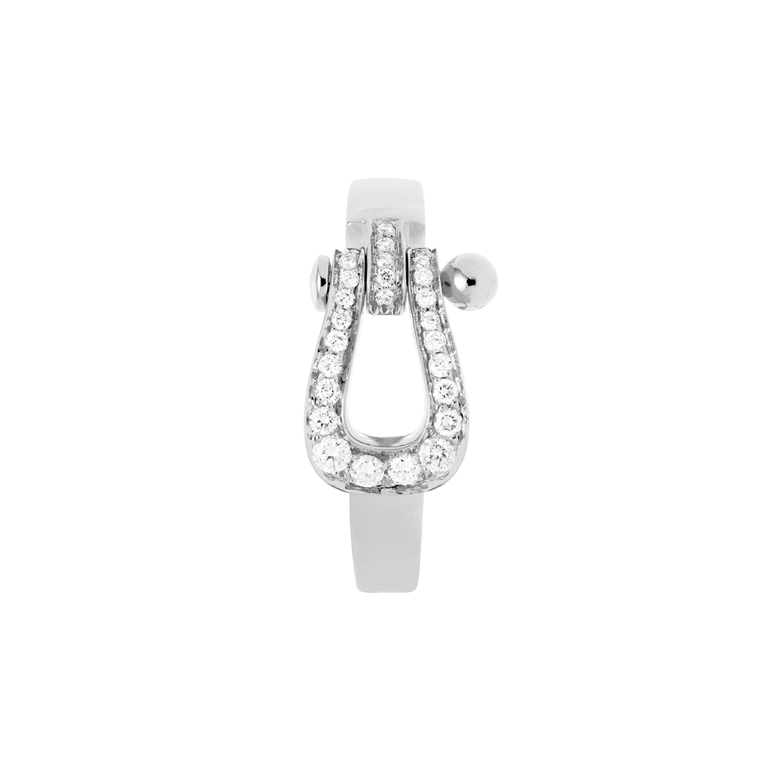 FRED Force 10 18k White Gold and Diamond .20 Total Weight  Med Model Ring