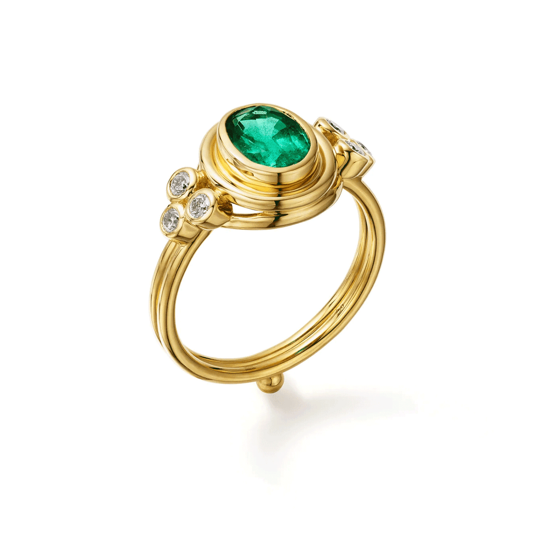 Temple St. Clair 18k Yellow gold Emerald Classic Temple Ring