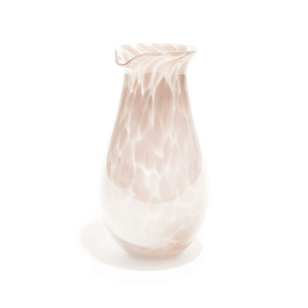 Hand Blown Glass Fritsy Creme Brown Carafe