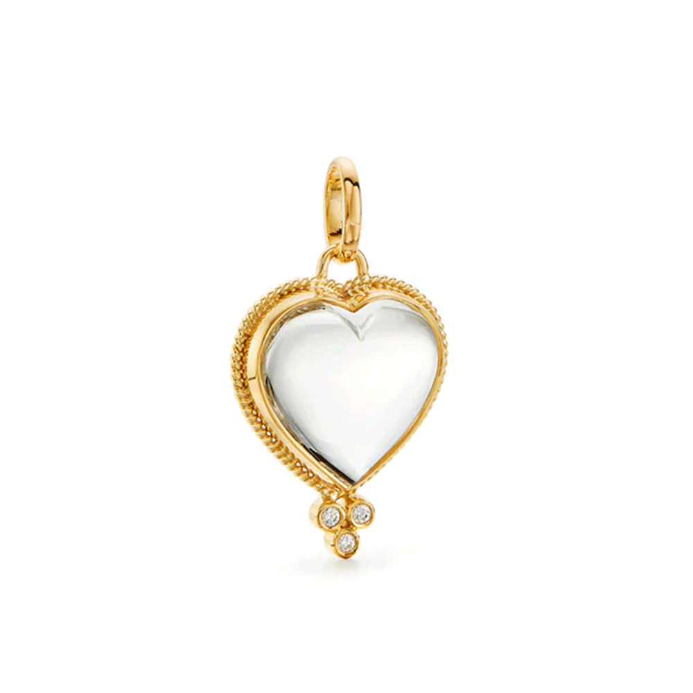 Temple St Clair 18K Medium Rock Crystal Heart Pendant