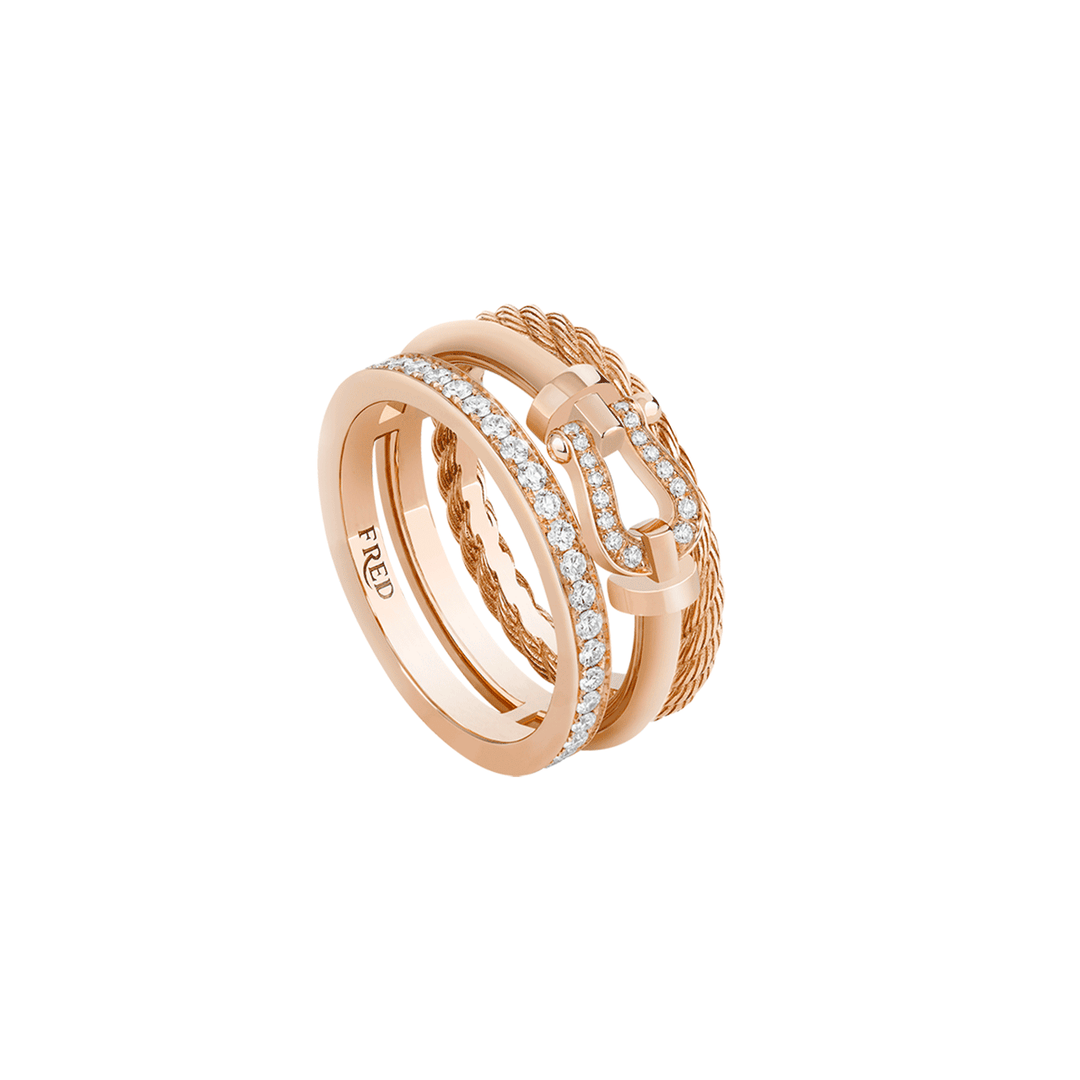 FRED Force 10 Rise 18k Rose Gold and Diamond Ring