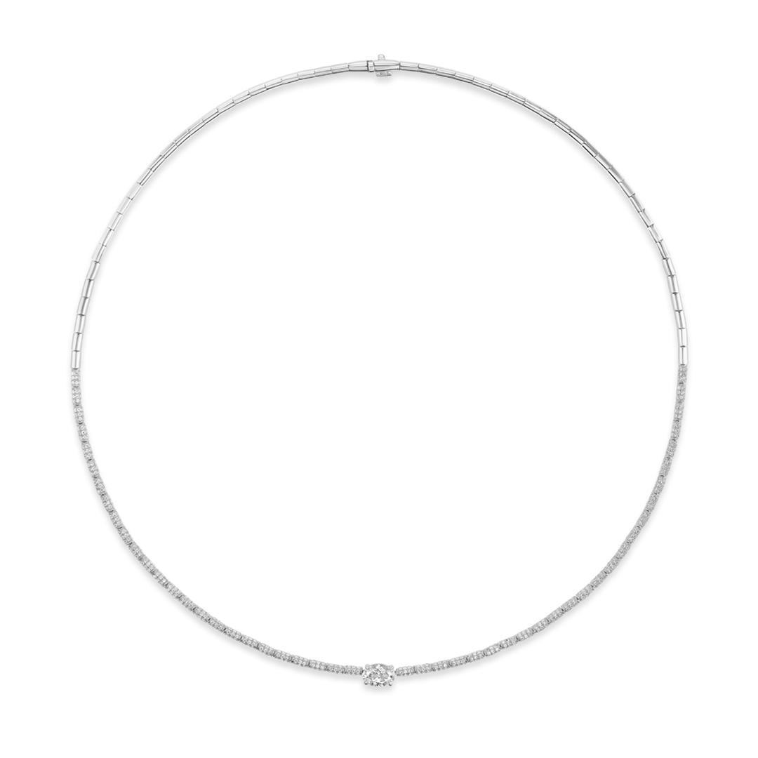 18k White Gold and Diamond 2.66 Total Weight Necklace