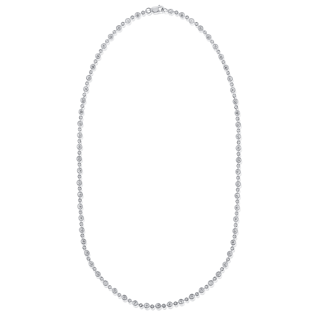 14k White Gold and Diamond 2.53 Total Weight  Necklace