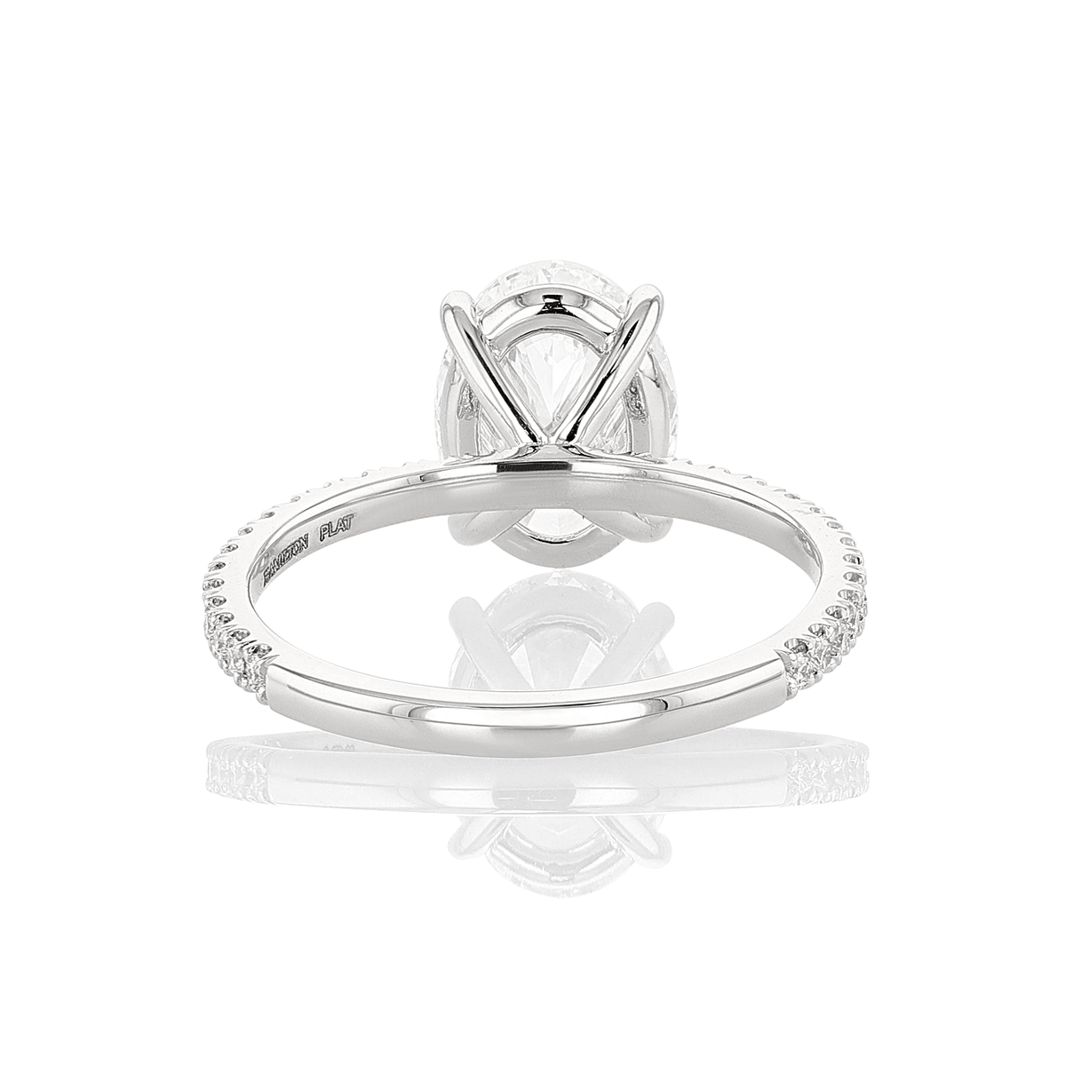 Platinum and 2.60 Total Weight Oval Shape Solitaire Diamond Ring