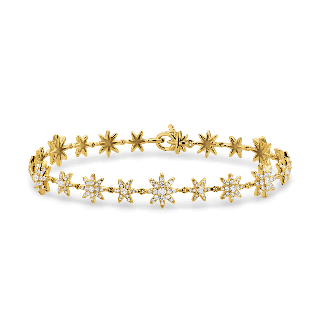 David Yurman Petite Starburst Tennis Bracelet 18K Yellow Gold with Diamonds