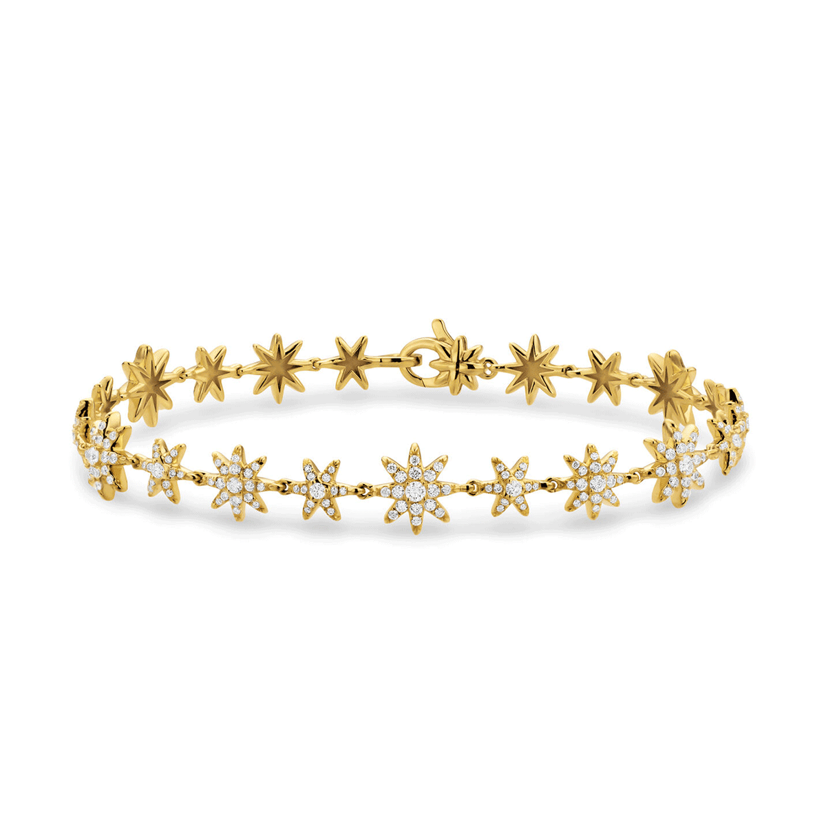 David Yurman Petite Starburst Tennis Bracelet 18K Yellow Gold with Diamonds