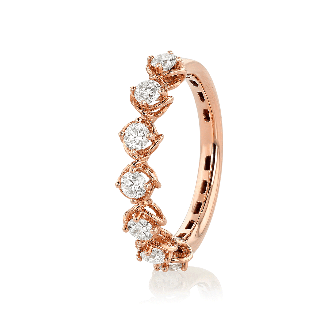 Hamilton Duet Collection 18k Rose Gold and 0.70 Total Weight Diamond Band