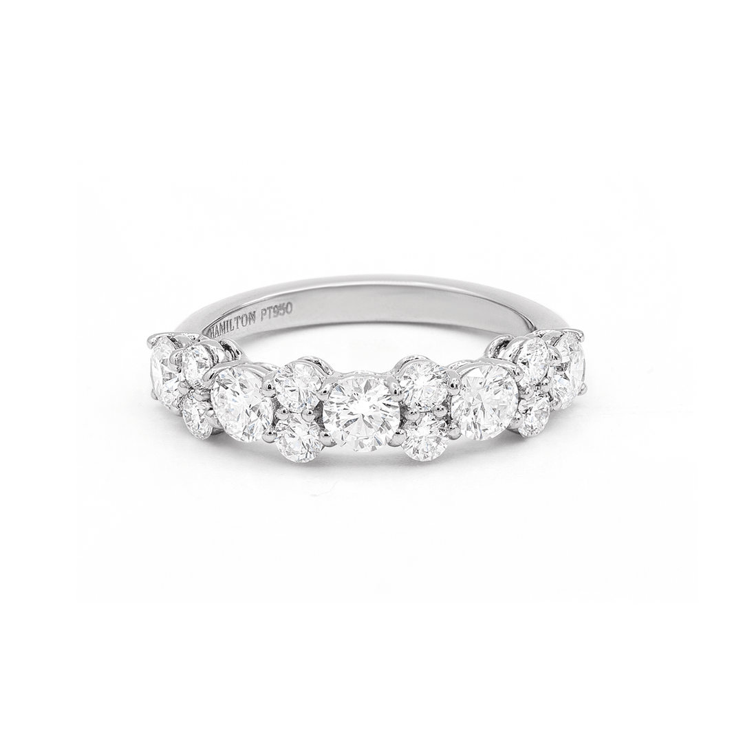 Radiance Platinum and 1.97 Total Weight Diamond Half Way Around Band