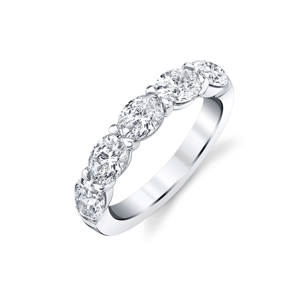 Platinum and 1.87 Total Weight Oval Shape Diamond Band