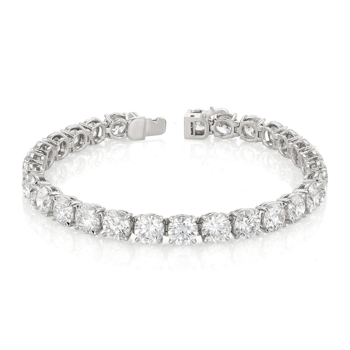 Hamilton Line Collection 18k White Gold and 22.36 Total Weight Diamond Line Bracelet