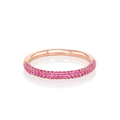 18k Yellow Gold and .40 Total Weight Pink Sapphire Pave Band