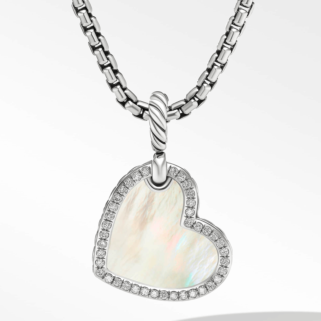 David Yurman Elements Heart Amulet with Mother of Pearl and Pavé Diamonds